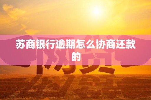 苏商银行逾期怎么协商还款的