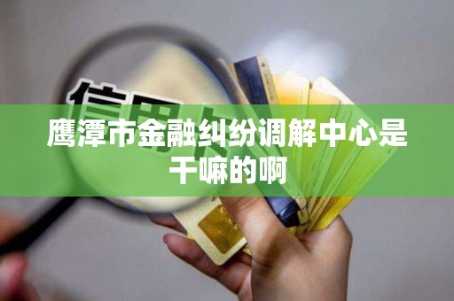 鹰潭市金融纠纷调解中心是干嘛的啊