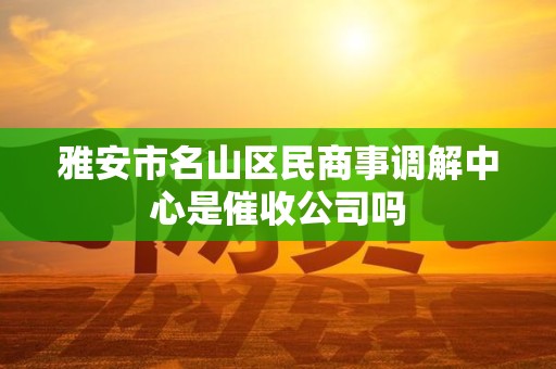 雅安市名山区民商事调解中心是催收公司吗