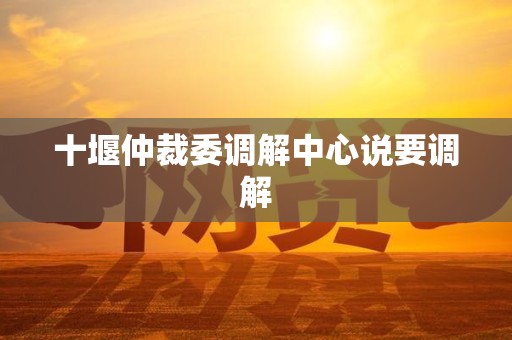 十堰仲裁委调解中心说要调解