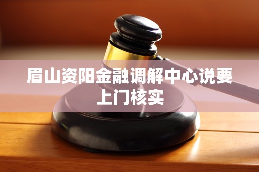 眉山资阳金融调解中心说要上门核实