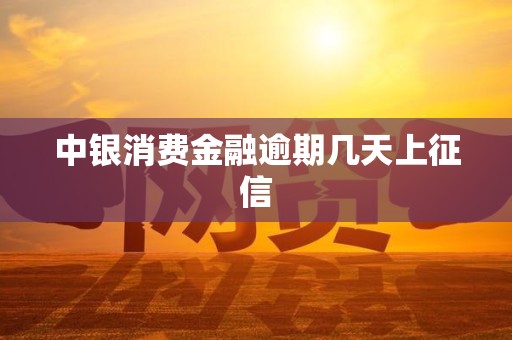 中银消费金融逾期几天上征信