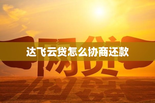 达飞云贷怎么协商还款