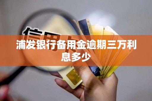 浦发银行备用金逾期三万利息多少