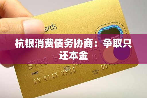 杭银消费债务协商：争取只还本金