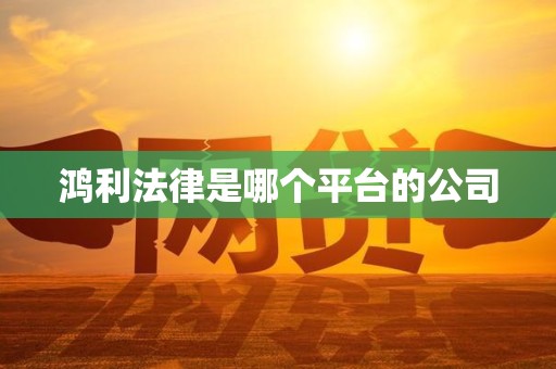 鸿利法律是哪个平台的公司