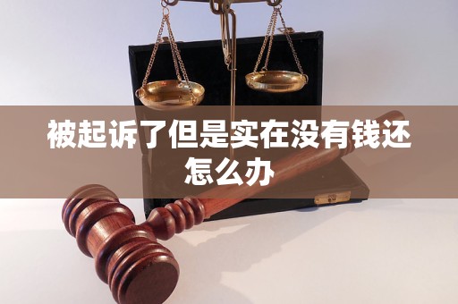 被起诉了但是实在没有钱还怎么办