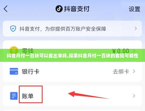 抖音月付一百块可以套出来吗,探索抖音月付一百块的套现可能性