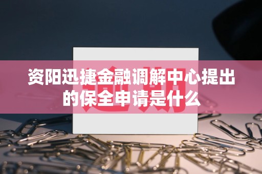 资阳迅捷金融调解中心提出的保全申请是什么