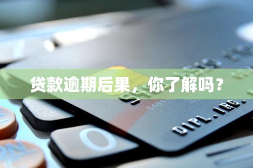 贷款逾期后果,你了解吗?