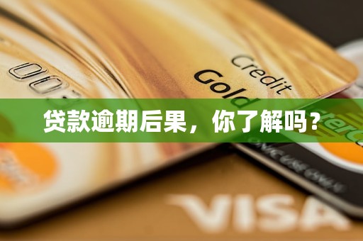 贷款逾期后果,你了解吗?