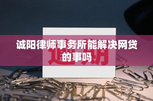 诚阳律师事务所能解决网贷的事吗