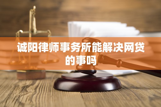 诚阳律师事务所能解决网贷的事吗