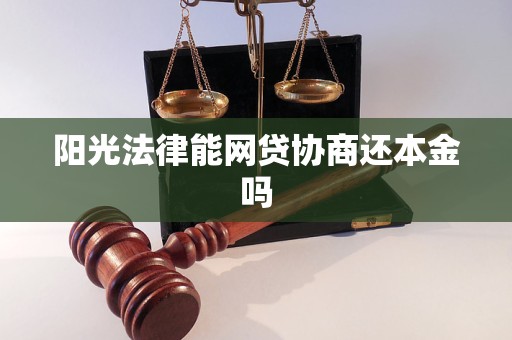 阳光法律能网贷协商还本金吗