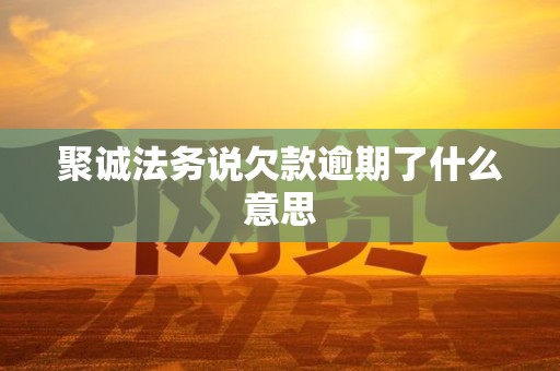 聚诚法务说欠款逾期了什么意思