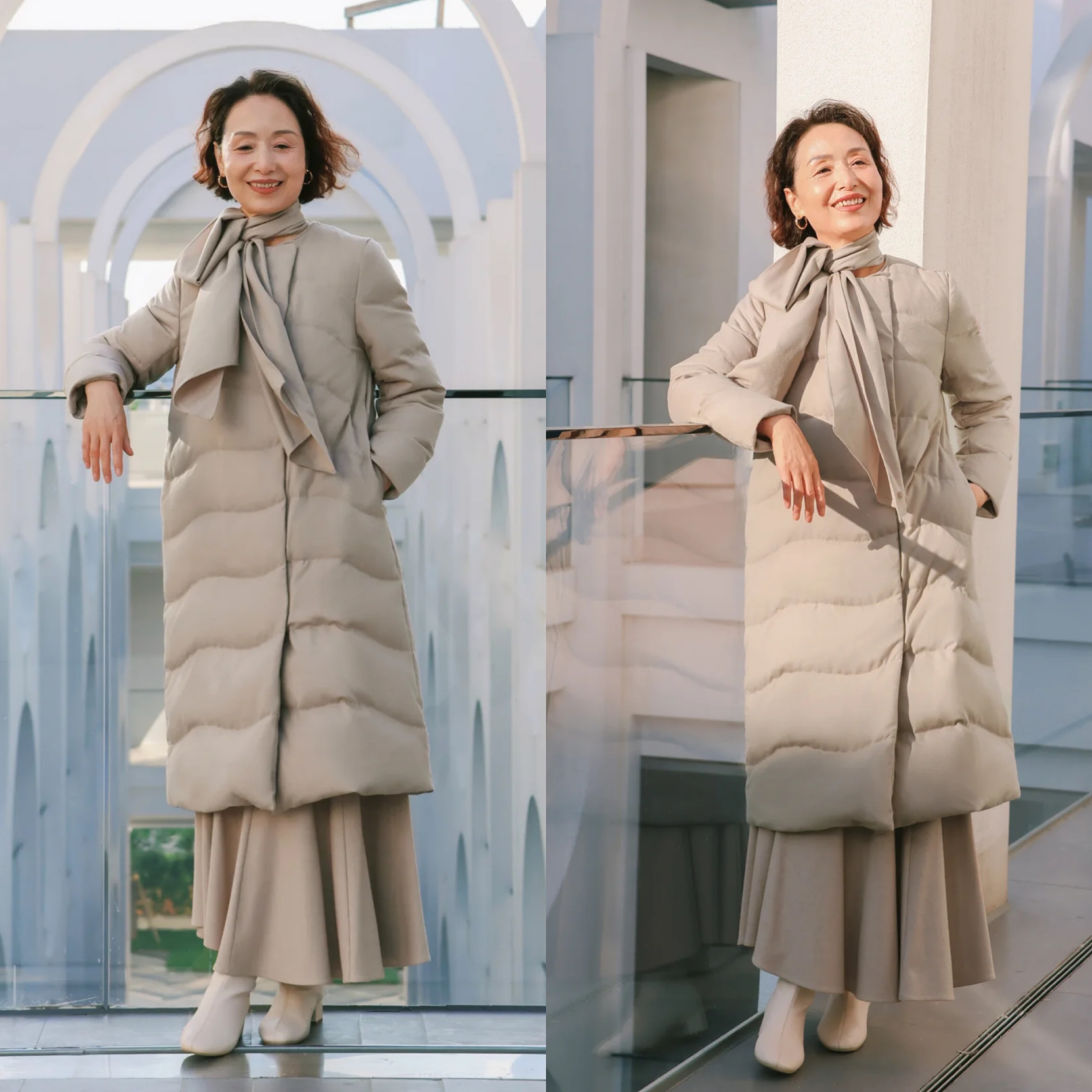 羽绒服≠臃肿!40+女性冬季显瘦穿搭公式,温度风度全拿捏