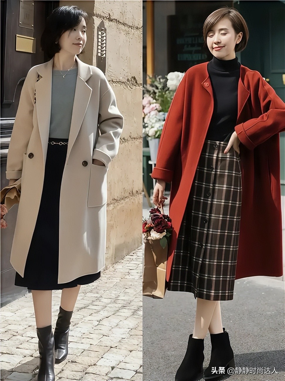 中年女人,冬天这么穿羽绒服、大衣,优雅都藏在这3个细节里